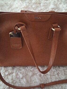 Lauren Ralph Lauren Tan Leather Tote Bag
